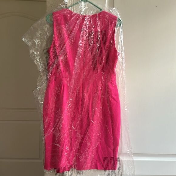 KASPER Round-Neck Sleeves Rivet-Trim Dress,‎ PINK PERFECTION NWT 10P Nwt - Picture 4 of 8